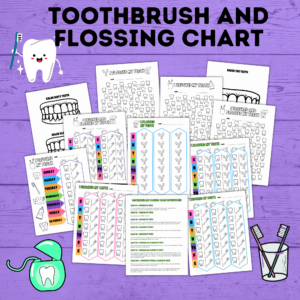 Toothbrush and flossing chart.