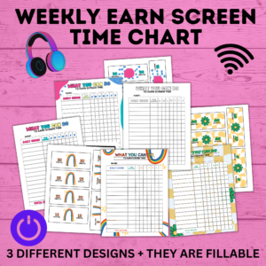 Weekly earn screen time chart.