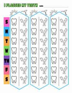 I flossed by teeth chart.