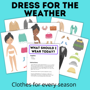 Dress for the weather kids printable.