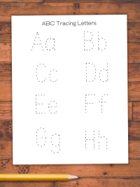 ABC tracing letters for A-G.