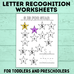 Letter recognition worksheets for toddlers and preschoolers.