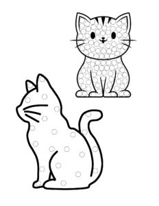 Cat dot painting example.