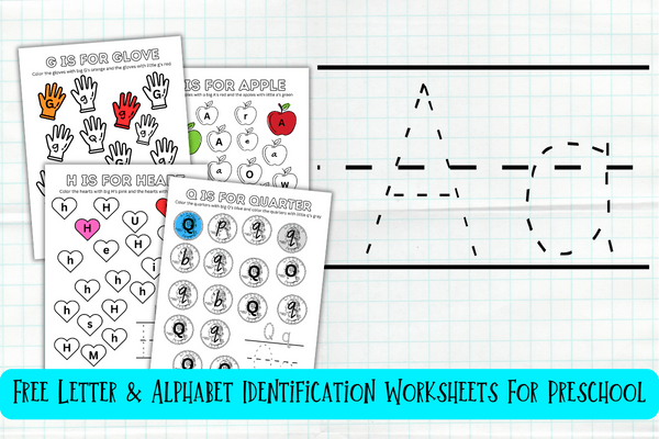 Free letter & alphabet identification worksheets for preschool.