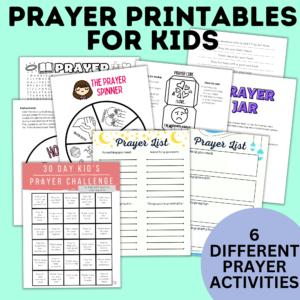Prayer printables for kids mockup.
