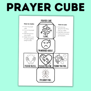 Prayer cube printable template.