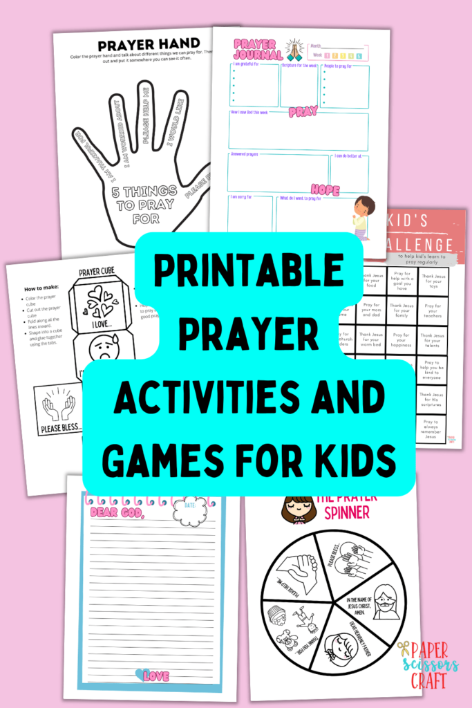 Printable prayer activities and games for kids.