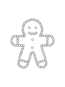 Gingerbread man Q-tip painting template.