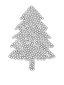 Christmas tree Q-tip painting template.