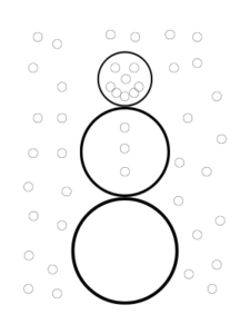 Snowman Q-tip painting template.