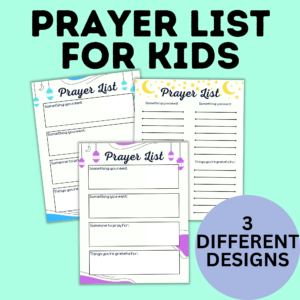 Prayer list for kids.