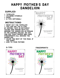 Dandelion craft template.