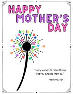 Happy Mother's Day bible verse craft.