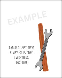 Sample template for Father's Day hammer craft.