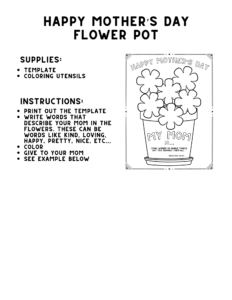 Flower pot craft template.