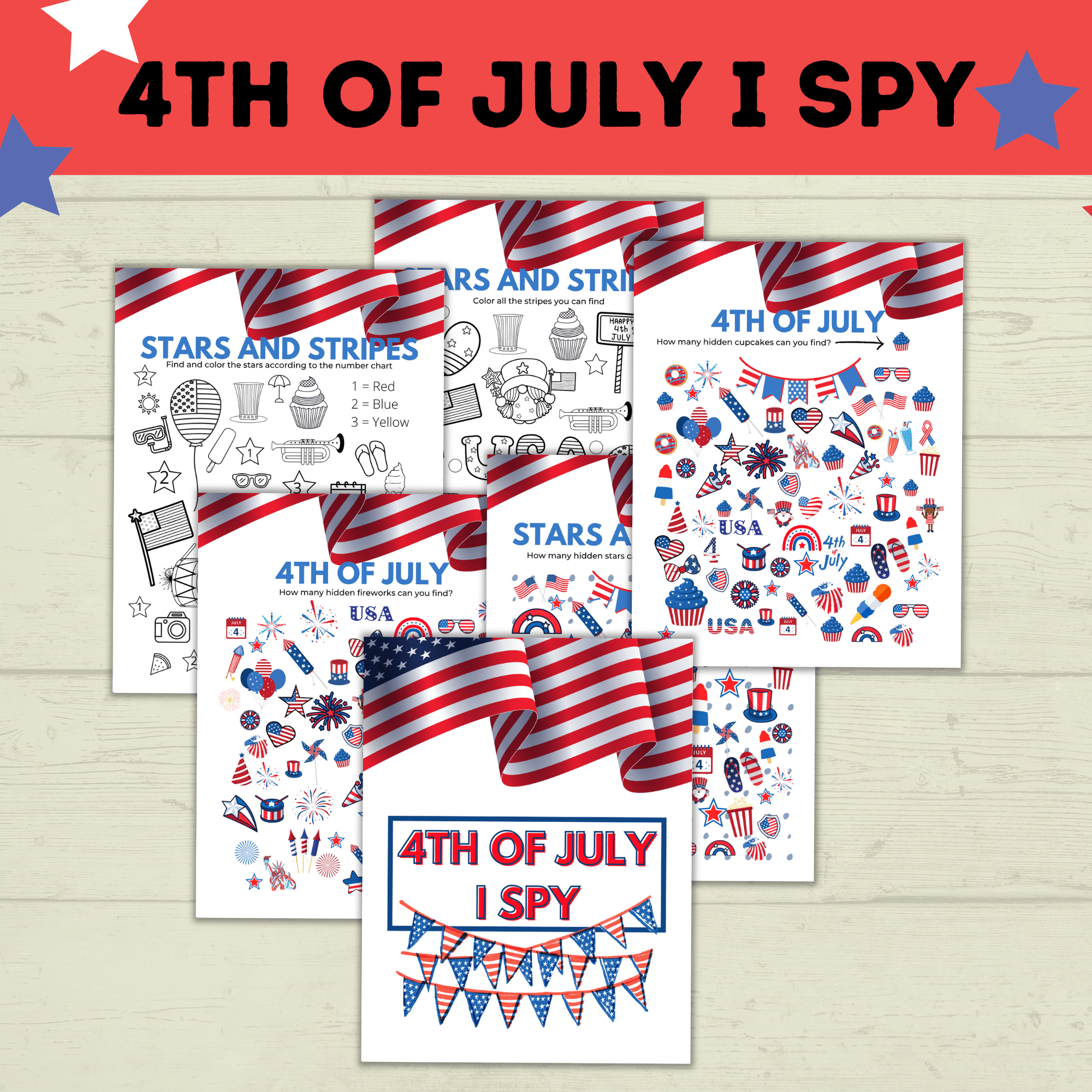 4th of July I Spy mockup image.