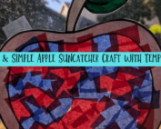 Simple apple suncatcher craft with template featured image.