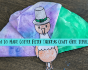 How to make coffee filter turkeys craft with free template.