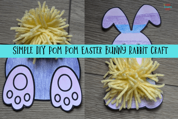 Simple DIY pom-pom Easter bunny rabbit craft.