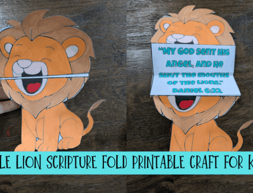 Daniel in the Lion’s Den Craft for Kids: Bible Lion Scripture Fold Printable