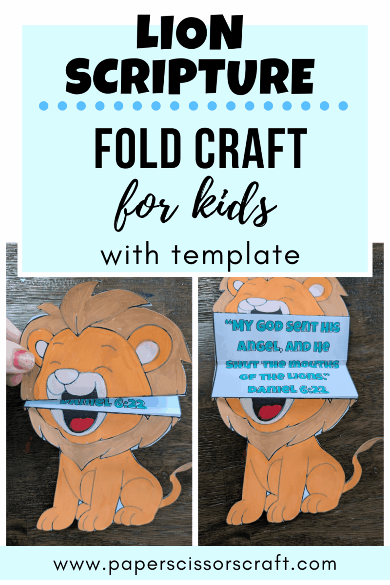 Daniel Scripture Template Daniel in the Lion’s Den Craft for Kids: Bible Lion Scripture Fold ...