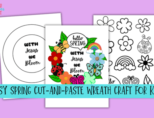 With Jesus We Bloom — Easy Spring Cut-and-Paste Wreath Craft for Kids