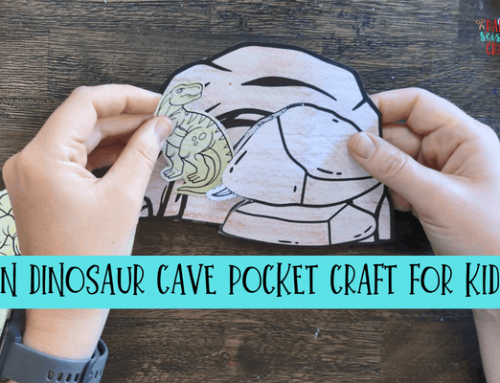 Fun Dinosaur Cave Pocket Craft for Kids with Template